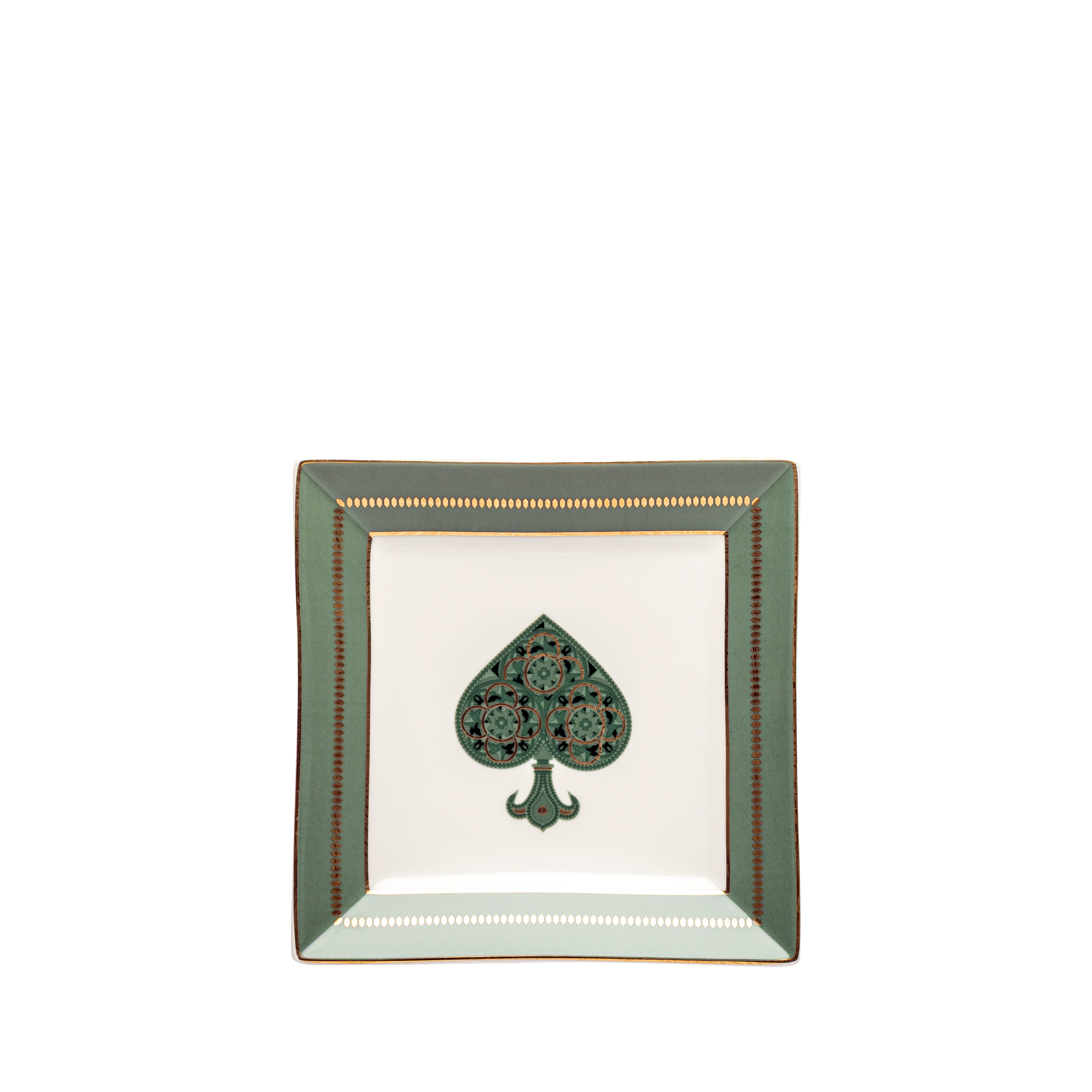 Spade trays green - 3 pieces - Fathy Mahmoud Porcelain 