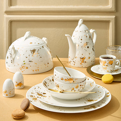 Splash of Gold - 62 Pc - Fathy Mahmoud Porcelain 