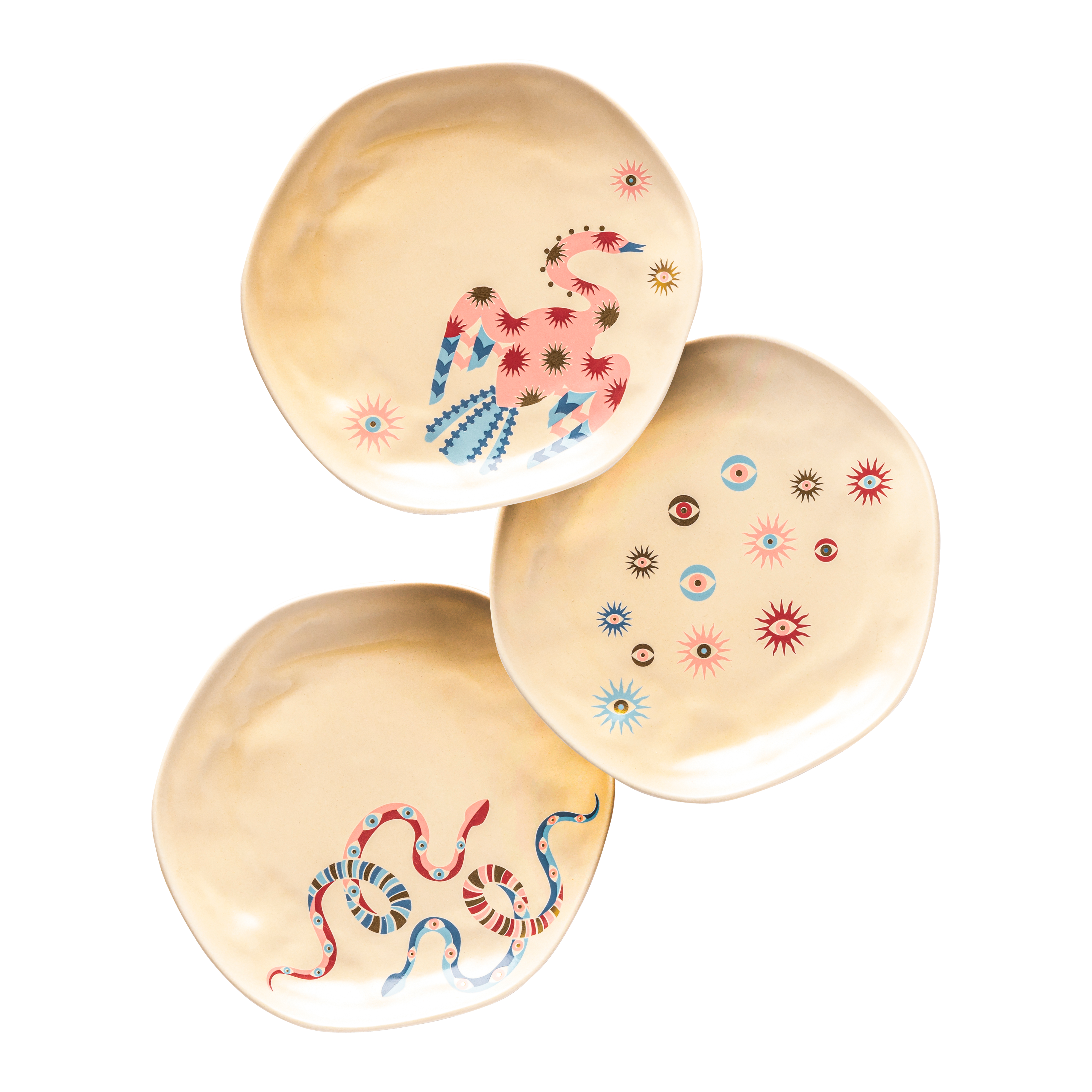 Summer gaze organic dessert set - 6 pieces - Fathy Mahmoud Porcelain 