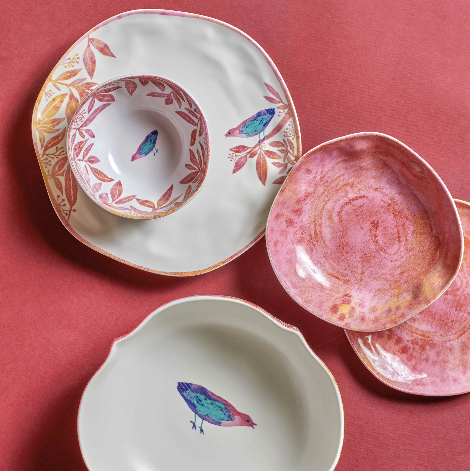 Watercolor Bird - 24 Pieces - Fathy Mahmoud Porcelain 