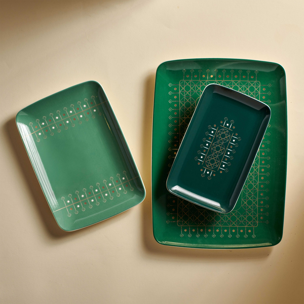 Weaves trays green - 3 pieces