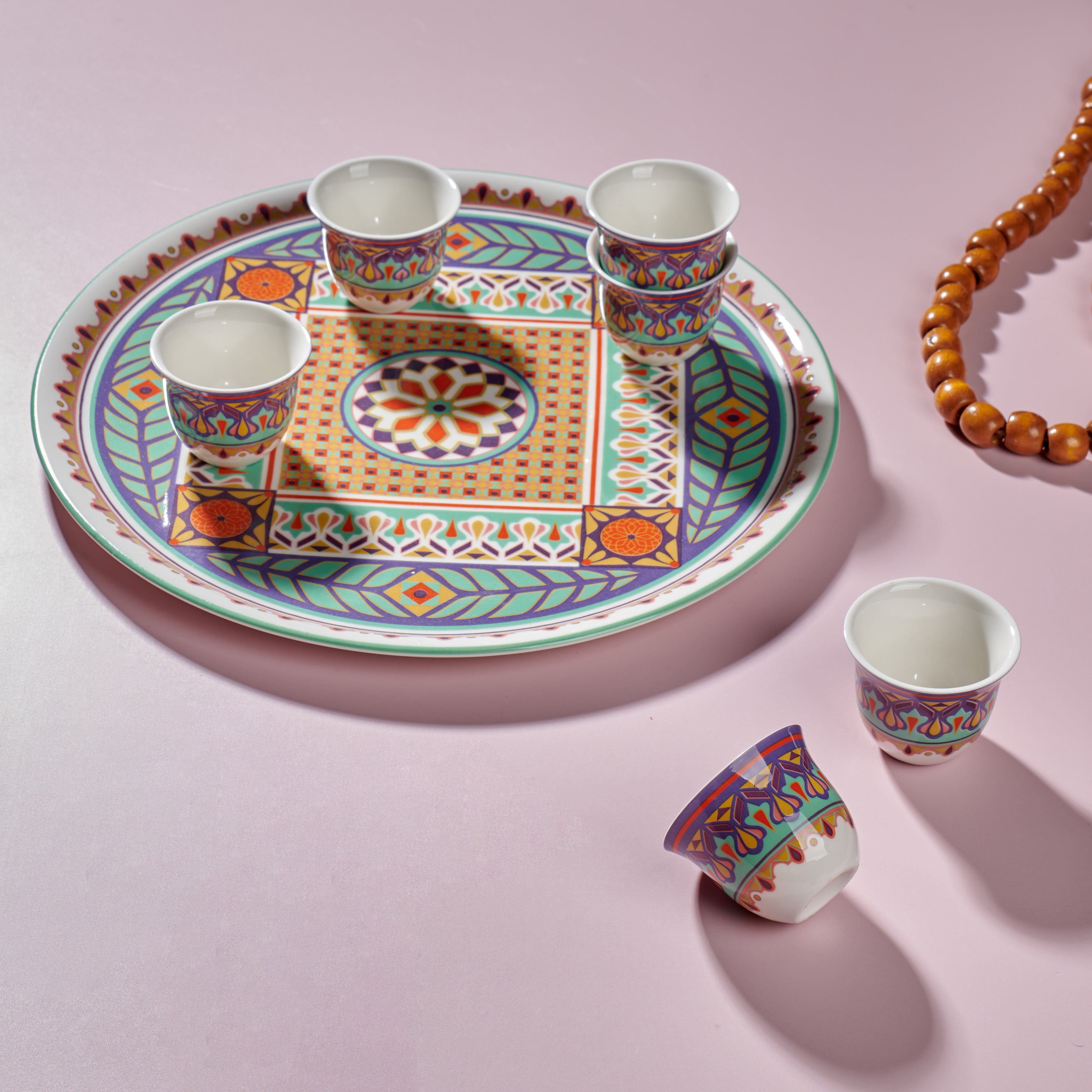 Khayameya coffee set - 7 pieces - Fathy Mahmoud Porcelain 