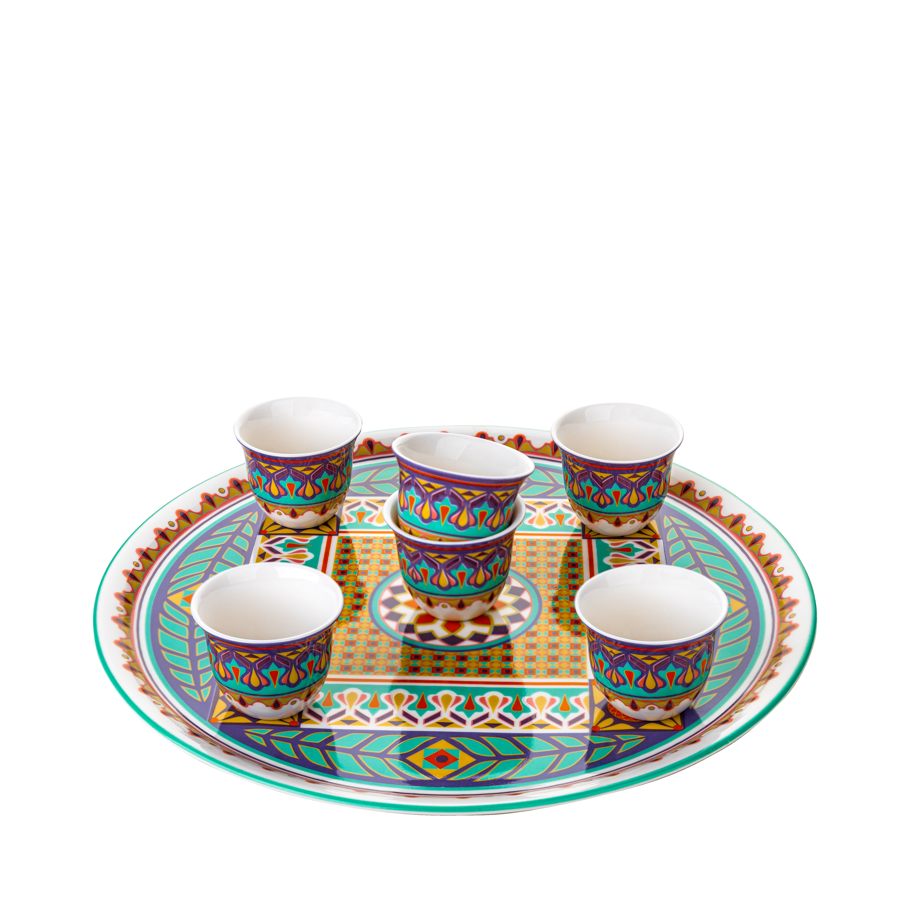 Khayameya coffee set - 7 pieces - Fathy Mahmoud Porcelain 